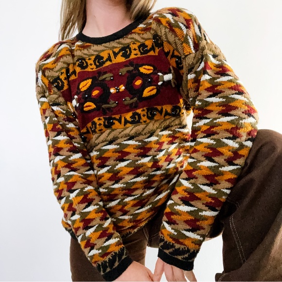 PARAMOUR Vintage Beaded Knit Sweater • Free Size 1990s - Picture 5 of 8